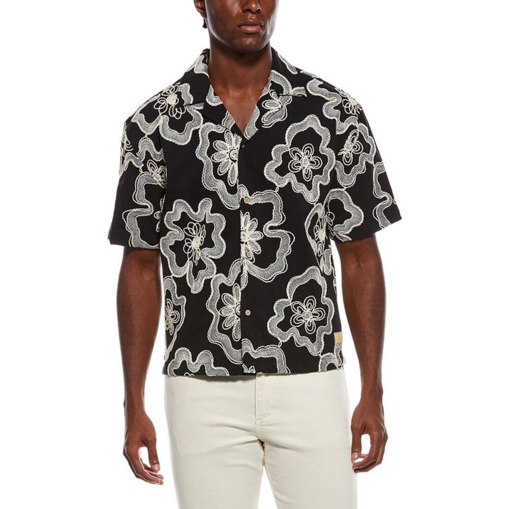 Civil Society Mens  Wilson Boxy Cropped Shirt, Black